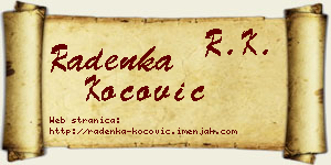 Radenka Kočović vizit kartica